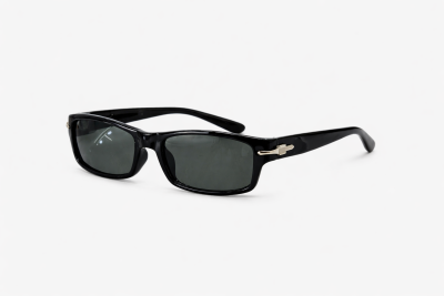 Men’s Rectangular Black Sunglasses – Slim Frame UV Protection